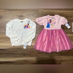 Ms. Rachel White Sweatshirt and Pink Dress Set Size 4T